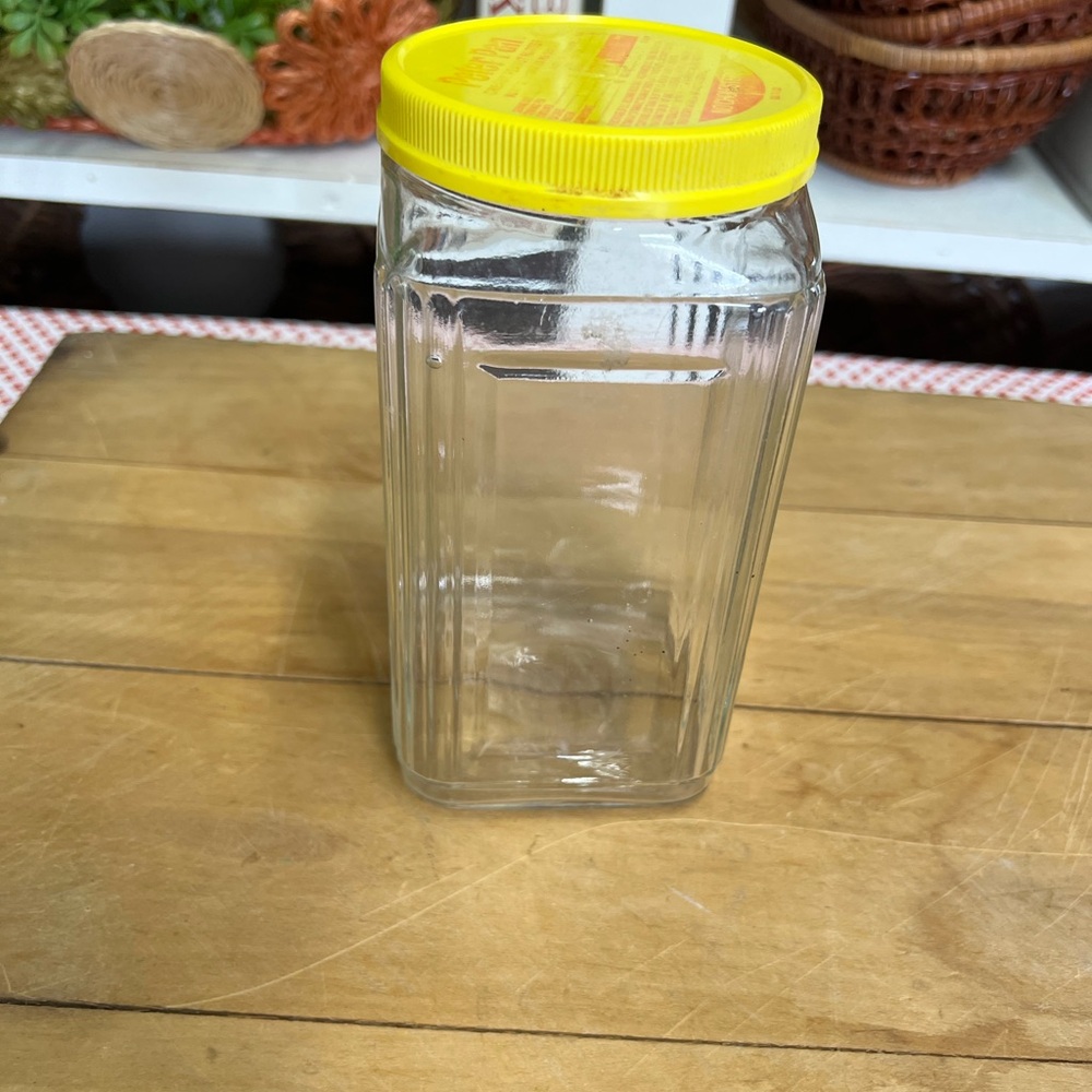 Vintage peanut butter jar Peter Pan glass storage jar